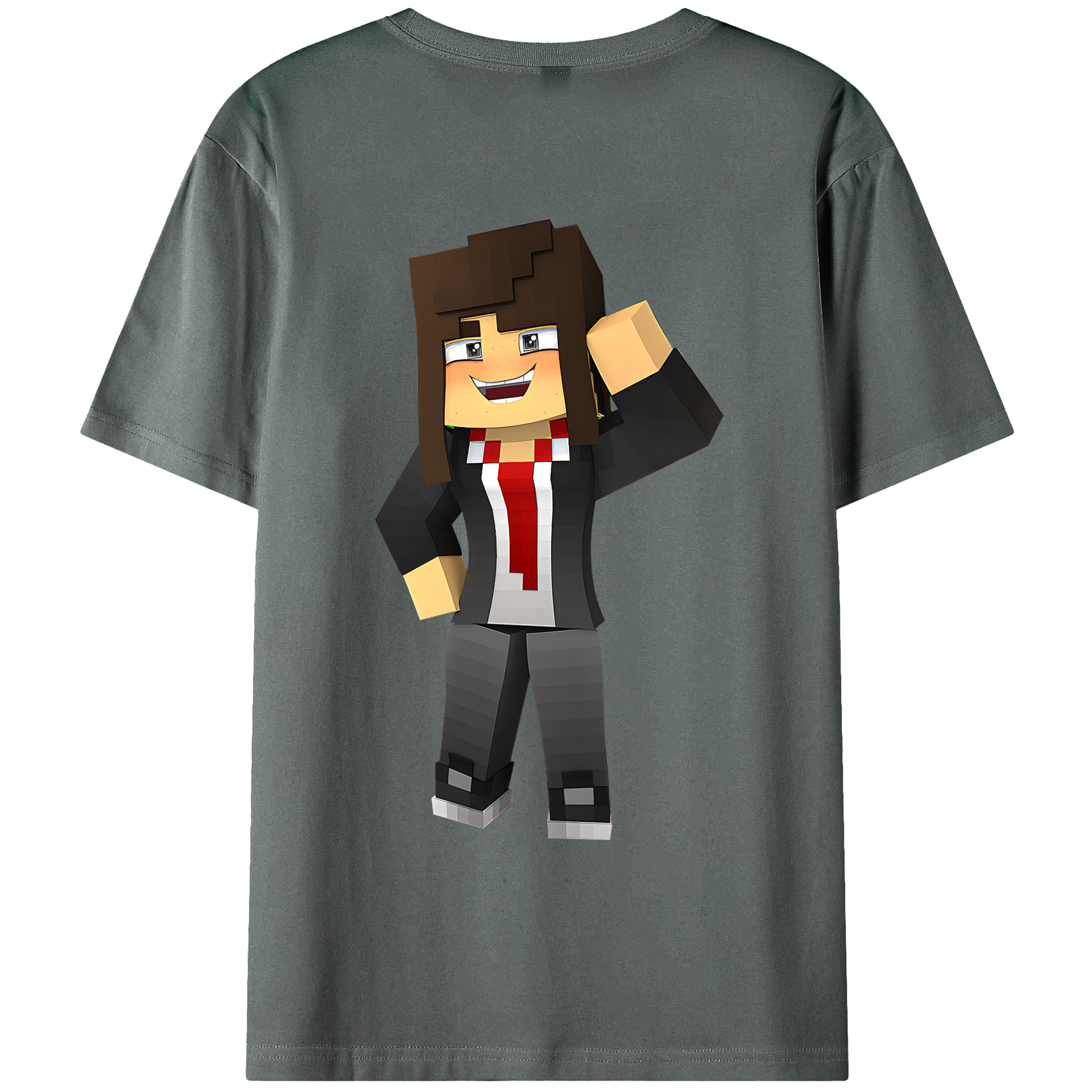 （画像用） マインクラフト ブロックの世界 Minecraft MC Block world 綿100％ メンズ半袖Tシャツ（バックプリント） 通気性
